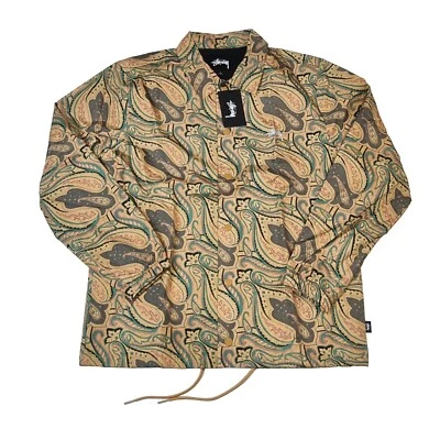 Stüssy Paisley Coach Jacket, Gold, Multiple Sizes Available - Image 1 of 3