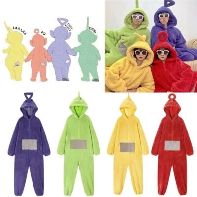 Adult Teletubbies Costume Disi Onesis Lala Cosplay Jumpsuit Pajama Kids Pajama - Image 1 of 4