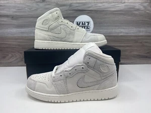 *Nike Air Jordan 1 Mid SE GS Craft Pale Ivory Sail Shoes FN7449-100 Retail $120 - Picture 1 of 10