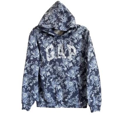 Moletom com capuz Gap LoveShackFancy azul floral masculino médio unissex - Imagem 1 de 4
