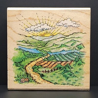 Sello de goma Stampendous Sunshine Trail montaje en madera Q020 naturaleza masculino senderismo Foto 1 de 4