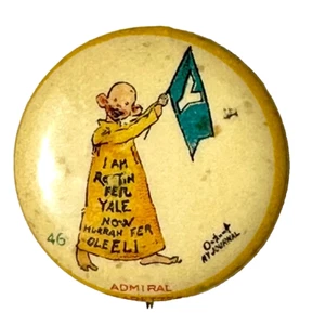 1896 High Admiral Cigarette Yellow Kid 46 Outcault 1.25" Pinback Yale Banderín - Imagen 1 de 3