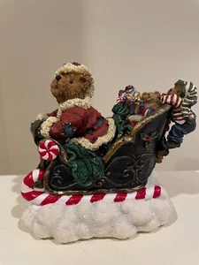 Boyds Bearstones Ho Ho Kringlebeary with Otto Reindeer Escape 1E Musical 270517 - Picture 1 of 13