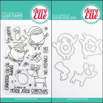 Solo estampillas transparentes Avery Elle "HO-HO-HOLIDAY" O paquete de estampillas y troqueles 2022 Foto 1 de 2