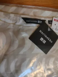 Beautiful Marimekko Uniqlo Blouse Shirt Cream Beige Top NEW Size L UK 14 - Picture 1 of 6