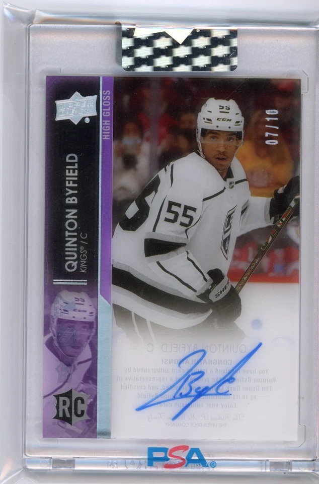 2021-22 Upper Deck Clear Cut Quinton Byfield High Gloss /10 Rookie RC Auto - Image 1 of 2