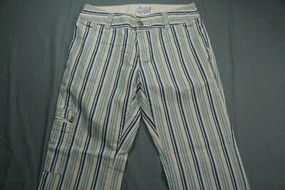 Pantalones cargo informales Izod 100 % algodón. Azul Rayas Beige, Mujer Talla 12. Usado en excelente estado!! Foto 1 de 4