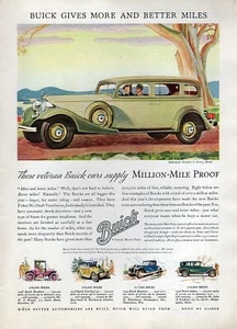 1933 Buick Sedan Original Color Print Ad - Picture 1 of 1