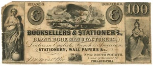 ND Moss & Brother, Booksellers & Stationers, Philadelphia, PA Ad Note (59817) - Picture 1 of 2