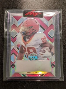 2022 Breece Hall RC 1/1 Leaf Metal Draft Pink Prismatic Proof - 1/1 RC 1 of 1 - Picture 1 of 5