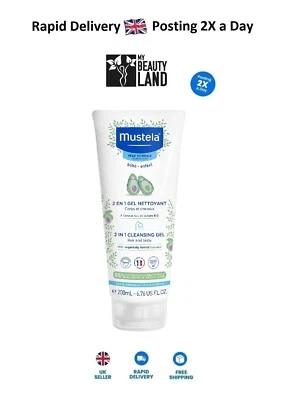 Mustela 2 in 1 Cleansing Gel, Hair & Body for Normal Skin 200 ml *Fast Shipping* Foto 1 de 4