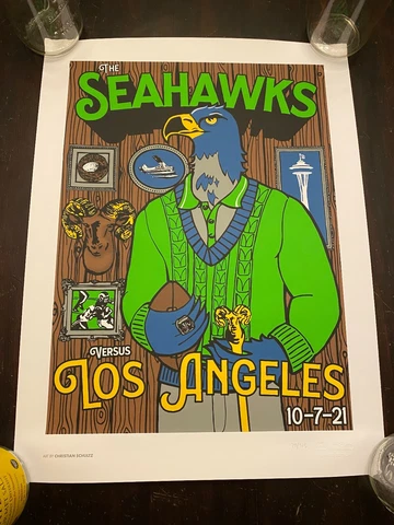 Limited Edition - Seattle Seahawks Gameday Poster vs Los Angeles Rams 78/315 Cover