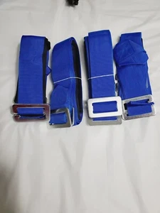 4 Forearm Forklift MOVING STRAPS - blue colored webbing, SHIPS FAST FROM L.A.! - Picture 1 of 3