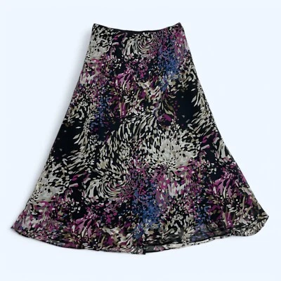 Falda midi multicolor EAST 5th talla L pulóver cintura elástica abstracta Foto 1 de 4