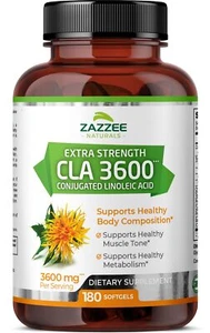 Zazzee High Potency CLA 3600 180 Softgels 3600 mg per Serving Conjugated Lino... - Picture 1 of 9