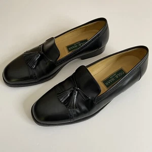 Cole Haan Men's Dress Shoes 9.5 M Black Tassels Handmade Leather Slip On - Picture 1 of 7