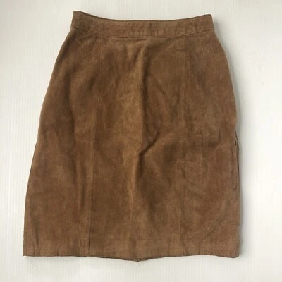 Falda Global Identity Mujer Talla 3/4 Marrón Camel Gamuza Natural Cuero De Colección Foto 1 de 4