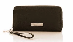 JOY & IMAN Leather Organizer Zip Around Wallet with RFID-Blocking Brown - Picture 1 of 10