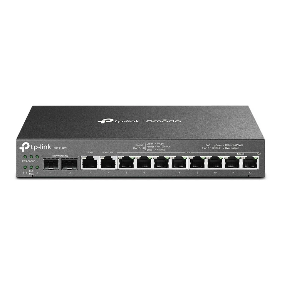 TP-Link ER7212PC - Omada PoE Switch Controller 3-in-1 Gigabit VPN Router Up