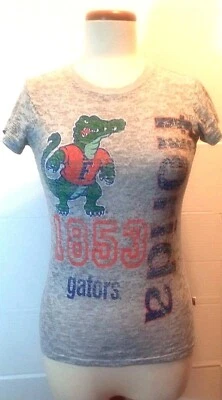 Womens Florida Gators Burnout Shirt ~ Sz S Gray with Great Graphics - Image 1 of 4