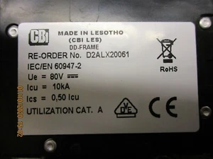 Disyuntor Open BoxCBI Eléctrico, D2ALX20061, 15 Amp 1 Polo 80v Estilo Bala - Imagen 1 de 6