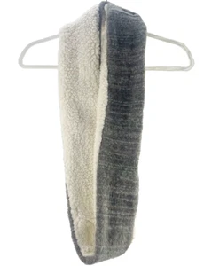 Abercrombie Kids Girls Gray Knit Cream Sherpa Fleece Infinity Scarf One Size - Picture 1 of 8