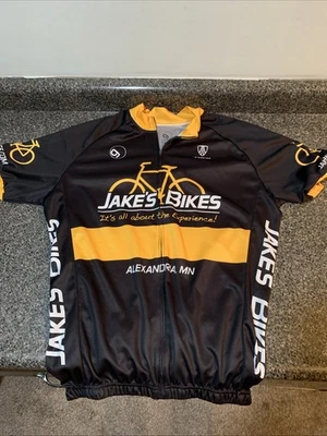 Camiseta de ciclismo Jake’s Bikes XL zíper completo manga curta amarela preta masculina - Imagem 1 de 4