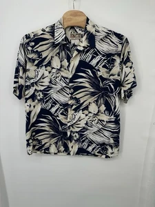 Camicia hawaiana uomo Tori Richard XL nera floreale costiera - Foto 1 di 9
