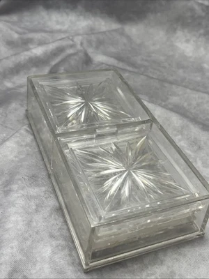 Posavasos Lucite Vintage Starburst con estuche MCM transparente B13 Foto 1 de 4