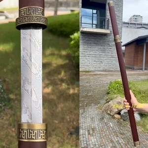 Espada Damasco Doblada Acero 1095 KUNGFU Tang 回纹唐剑 China WuShu Tai Chi Hard Jian - Imagen 1 de 11