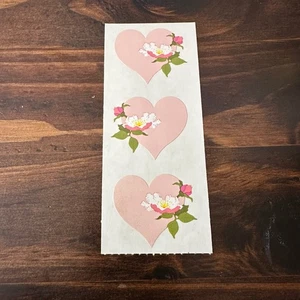 Mrs. Grossmans 1994 Vintage Herz Blumen Rose Aufkleber - Bild 1 von 2