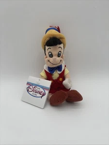 The Disney Store Mini Bean Bag 8" Pinocchio The Boy Bean Plush Toy RETIRED NWT - Picture 1 of 5