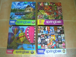 4 SPRINGBOK Jigsaw Puzzles all COMPLETE 1000 pieces 1 is NEW sealed City Market - Picture 1 of 9