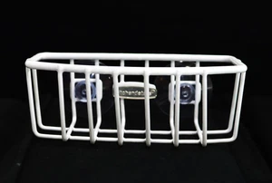 Kitchen Details Suction Cup Mount Iron Kitchen Sink Sponge Caddy White - Picture 1 of 4