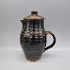 A Leach St Ives Standard Studio Pottery Stoneware Lidded Jug, H-23cm. Chip. - Picture 1 of 14