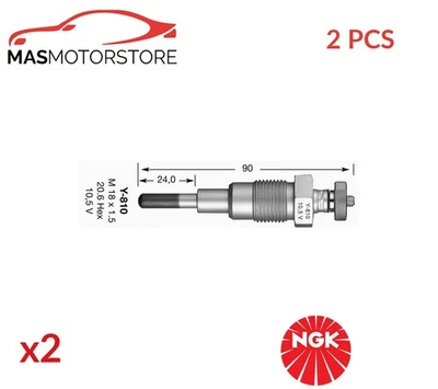 ENGINE GLOW PLUGS NGK 6929 2PCS P NEW OE REPLACEMENT - Image 1 of 4