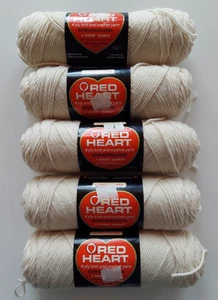 Coats &Clark Red Heart Wintuk , Vintage 4 Ply Yarn, Eggshellc 5 Skeins, 3.5 Oz - Picture 1 of 4