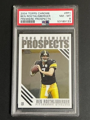 2004 Topps Chrome #PP1 Ben Roethlisberger RC Premiere Prospects PSA 8 NM-MT 133 - Image 1 of 3