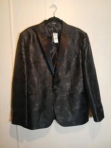 Express Tuxedo /Blazer Style Jacket Sz 44 Reg Black Brocade w/Lining EUC - Picture 1 of 18
