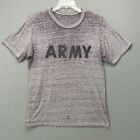 vintage 80s single stitch US Army T-Shirt PT Gray Distressed burn Out Thin L USA
