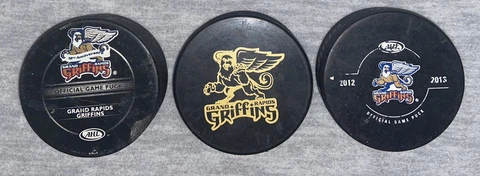 Grand Rapids Griffins Game Pucks And Logo Puck 2012 2013 AHL Cover