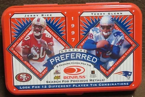 1997 DONRUSS PREFERRED EMPTY RED TIN - JERRY RICE TERRY GLENN - Picture 1 of 1