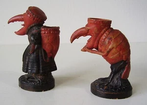 Antikes Paar Keramik Figuren vermenschlicht Krebs um 1910 - Bild 1 von 13