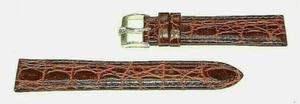 Croco marrone ACCUTRON nuovo. Cinturino orologio Grain con fibbia firmata GF - Foto 1 di 3
