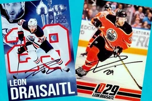 Leon DRAISAITL (4) 2 EXCELENTES - Imágenes de autógrafos - Copias impresas + SPORT AK firmado - Imagen 1 de 1