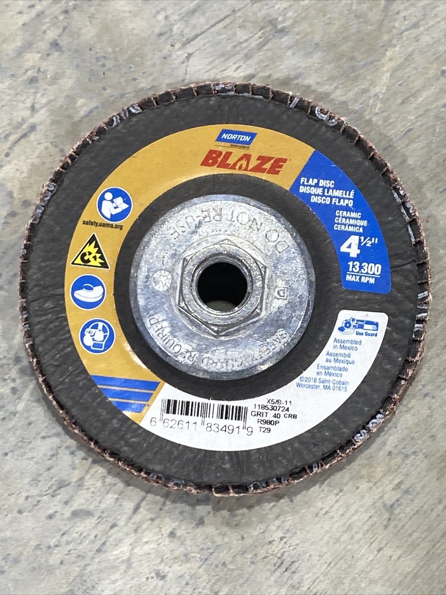 Grinder Flap Disc Norton 4-1/2 X 5/8-11 In. Blaze R980P Flap Disc