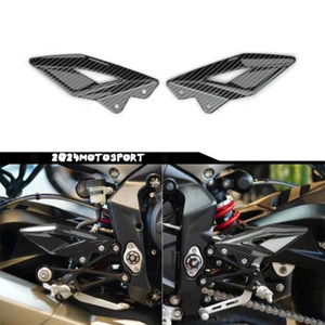 For Triumph Street Triple 765 / R / RS 2016-2024 Carbon Fiber Heel Plates Guards - Picture 1 of 6