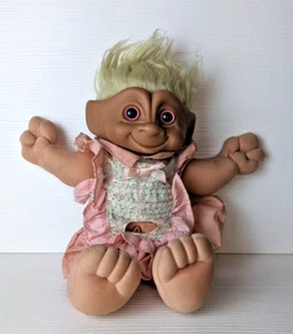 Vintage Treasure Troll plush body Ace Novelty 90s dress outfit - Picture 1 of 10