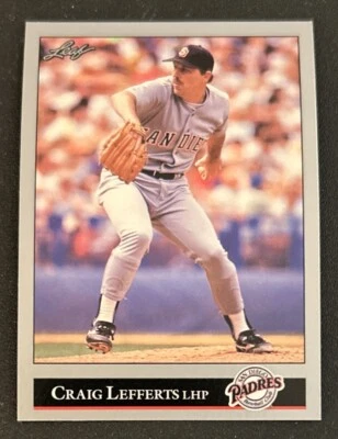 1992 Leaf Craig Lefferts Baseball Card #408 Padres Pitcher VGEX O/C - Image 1 of 2