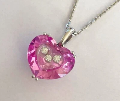 Chopard So Happy Diamond 3P corazón móvil 18k collar colgante de oro blanco - Imagen 1 de 4